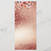 Roos Goud en Blush Roze Bloemen Menu (Achterkant)