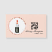 Roos Goud en Blush Roze Make-up Artiest QR Code (Voorkant)