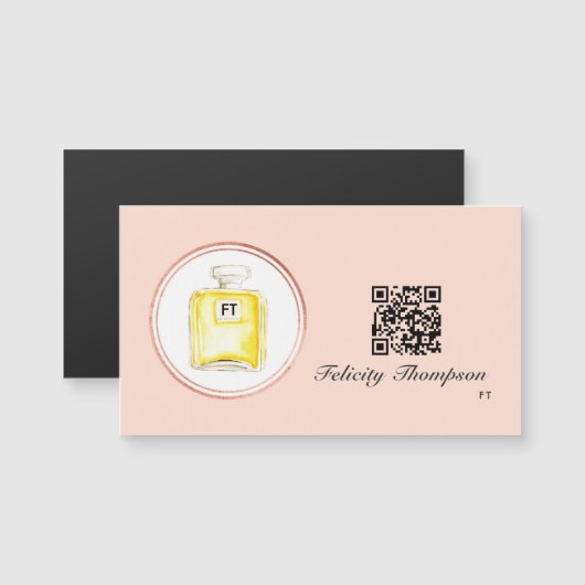 Roos Goud en Blush Roze Make-up Artiest QR Code (Voorkant / Achterkant)