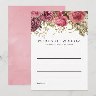 Roos Goud en Blush Vrijgezellenfeest Advies Kaart