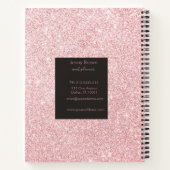 roos goud en glitter elegant script notitieboek (Achterkant)