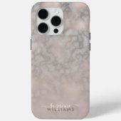 Roos Goud en Grijs Elegant Marmeren Patroon Case-Mate iPhone Case (Achterkant)