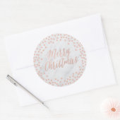 Roos goud en marmer "Merry Christmas" sticker (Envelop)