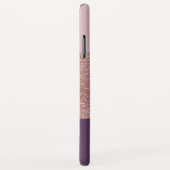 Roos Goud en Plum Girly Sparkly Kleurenblok Case-Mate iPhone Case (Achterkant/rechts)