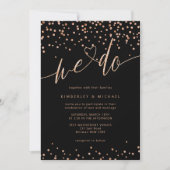 Roos goud en zwart Glitter Sparkle We Do Wedding Kaart (Voorkant)