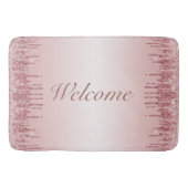 Roos goud en zwart roze monogram badmat (Voorkant)