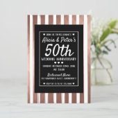 Roos goud en zwarte elegante stijl uitnodiging (Staand voorkant)