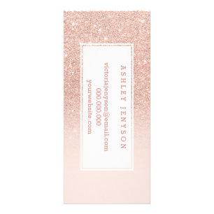Roos goud faux glitter roze ombre business details reclamekaart