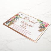 Roos goud folie florale vrijgezellenfeest folie uitnodiging (Gedraaid)