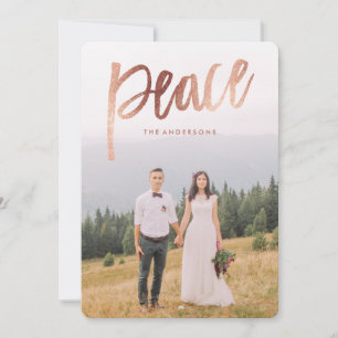 Roos Goud Geborsteld Overlay Vakantie Fotokaart Feestdagenkaart