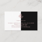 Roos Goud gesplitst Aangepast monogram letter R Q Visitekaartje (Achterkant)