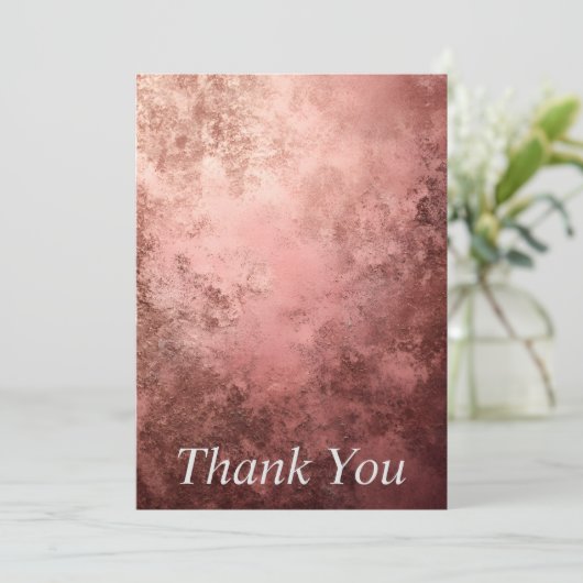 Roos Goud Getextureerde Achtergrond Dank u kaart (Staand voorkant)