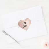 Roos goud glitter afbeelding logo hart sticker (Envelop)