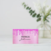 Roos goud Glitter Beauty QR Code Roze modern Visitekaartje (Staand voorkant)