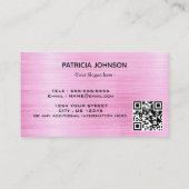 Roos goud Glitter Beauty QR Code Roze modern Visitekaartje (Achterkant)