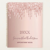 Roos goud glitter blush roze afspraak book 2023 planner (Voorkant)