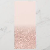 Roos goud glitter blush roze script trouwmenu menu (Achterkant)