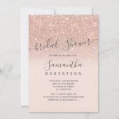 Roos goud glitter blush roze script vrijgezellenfe kaart (Voorkant)