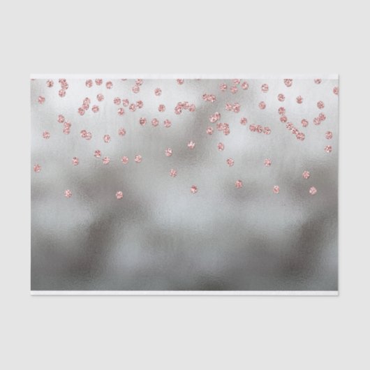 Roos goud glitter confetti zilver tissuepapier (Voorkant)