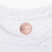 Roos goud glitter druppelt roze monogram naam labels (Aangebracht)