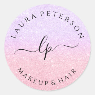 Roos goud glitter handgeschreven script kalligrafi ronde sticker