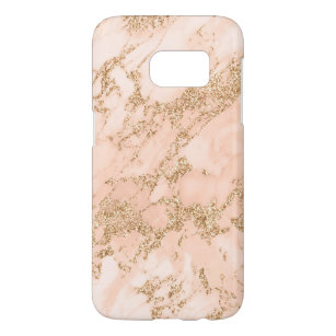 Roos goud glitter marmer abstract samsung galaxy s7 hoesje