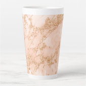 Roos goud glitter marmer abstract latte mok (Voorkant)