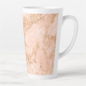Roos goud glitter marmer abstract latte mok (Rechts)