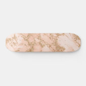 Roos goud glitter marmer abstract skateboard (Horizontaal)