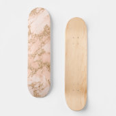 Roos goud glitter marmer abstract skateboard (Voorkant)