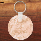 Roos goud glitter marmer abstract sleutelhanger (Voorkant)