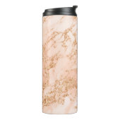 Roos goud glitter marmer abstract thermosbeker (Gedraaid links)