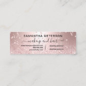 roos goud glitter metallic sparkle mini visitekaartje (Achterkant)