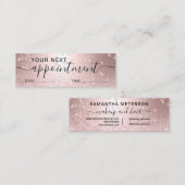 roos goud glitter metallic sparkle mini visitekaartje (Voorkant / Achterkant)