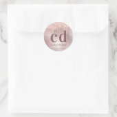 Roos goud glitter monogram initiaal ronde sticker (Tas)