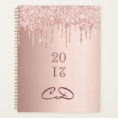 Roos Goud Glitter Monogram initialen 2025 Planner (Voorkant)