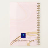 Roos goud glitter monogram naam 2023 planner (Achterkant)