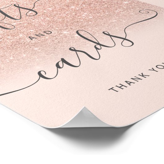 Roos goud glitter ombre blush huwelijkscadeaus poster (Hoek)