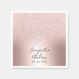 Roos goud glitter ombre metallic folie bruiloft servet