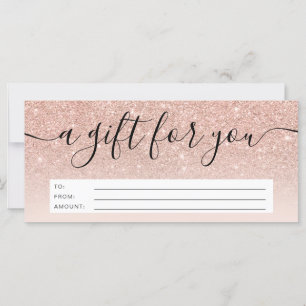 Roos goud glitter ombre roze gift