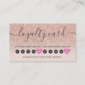 Roos Goud Glitter Ombre Script Make-up Blush 10 Klantenkaartje (Voorkant)