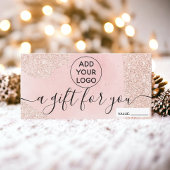 Roos goud glitter roze logo gift certificaat