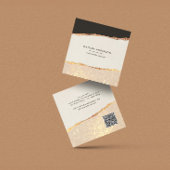 Roos goud glitter roze moderne QR-code Vierkante Visitekaartje