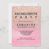 Roos Goud Glitter Roze waterverf Bachelorette Kaart (Voorkant)