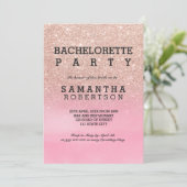 Roos Goud Glitter Roze waterverf Bachelorette Kaart (Staand voorkant)