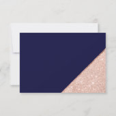 Roos goud glitter script blauw QR code rsvp bruilo (Achterkant)