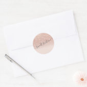 Roos goud glitter typografie zwart roze Sweet 16 Ronde Sticker (Envelop)