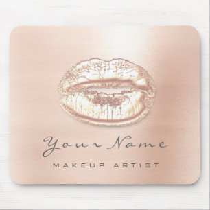 Roos Goud Grijze metallische benaming Makeup lips Muismat