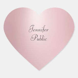 Roos Goud Handgeschreven Script Elegante Sjabloon Hart Sticker