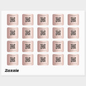 Roos goud - informatie qr code vierkante sticker (Vel)